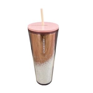 Starbucks 2019 Holiday Pink and Gold Tumbler 24 Ounce